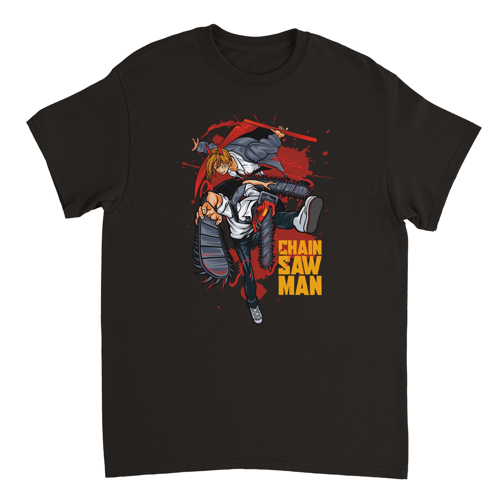 Chainsaw Man 1 Heavyweight Unisex Crewneck T-shirt Chainsaw Man 1 Heavyweight Unisex Crewneck T-shirt