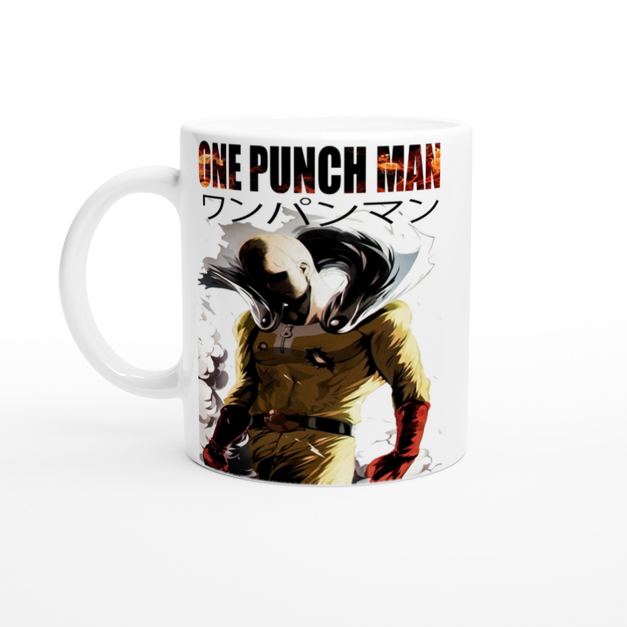 One Punch Man Saitama White 11oz Ceramic Mug One Punch Man Saitama White 11oz Ceramic Mug